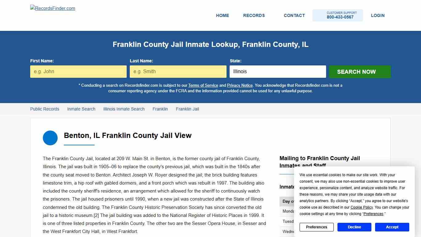 Franklin County Jail Roster & Inmate Lookup
